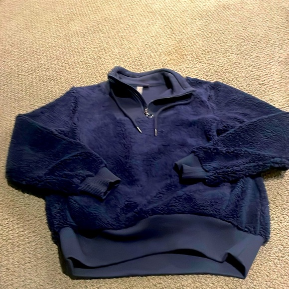 Sweaty Betty Faux Shearling Qtr Zip Fleece Pullover - Picture 1 of 3